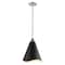 Nuvo Tango 1-Light Medium Pendant - Matte Black with Polished Nickel 60/7475 - alternate 2